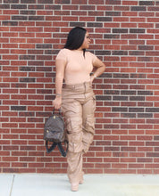 Load image into Gallery viewer, Mocha Faux Leather Cargos
