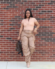 Load image into Gallery viewer, Mocha Faux Leather Cargos
