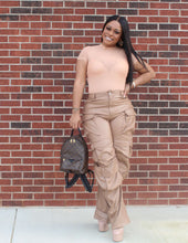 Load image into Gallery viewer, Mocha Faux Leather Cargos
