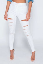 Load image into Gallery viewer, White Slash Jegging White Party
